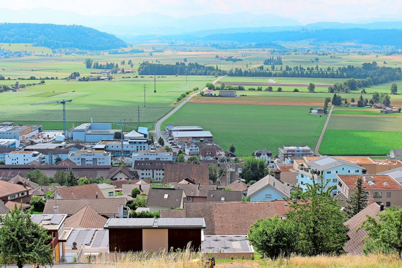 Mitten im Quartier: Der Gasshof, erkennbar am Silo, ist heute von Wohnbauten umkreist.