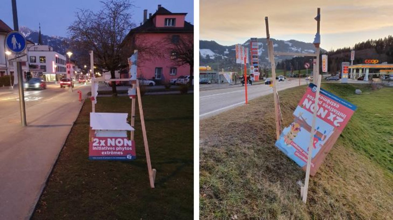 Diverse Wahlplakate wurden mutwillig zerstört. (Bilder FBV)