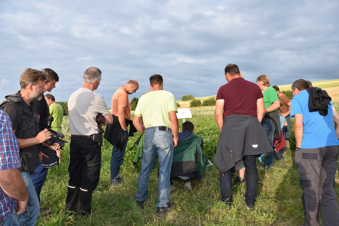Gespannte Stimmung beim Biokartoffel-Flurgang in Bibern SO. (Bild Bauernzeitung/Sera Jane Hostettler)
