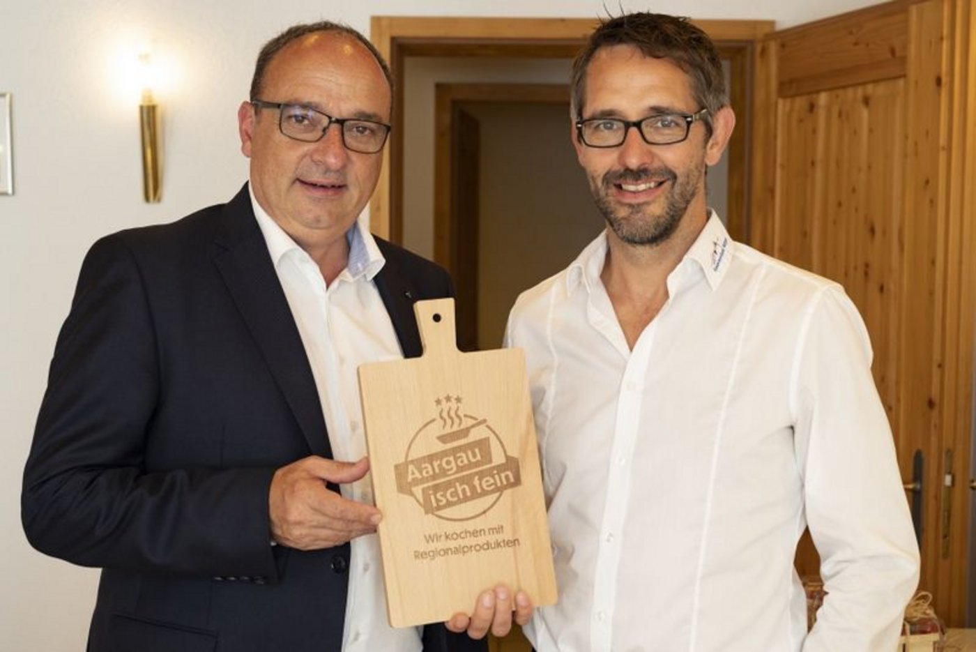 Regierungsrat Markus Dieth und BVA-Geschäftsführer Ralf Bucher bei der Lancierung. (Bild BVA)