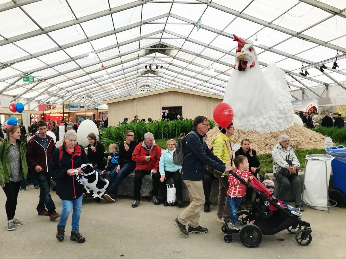 Blickfang: Das Riesenhuhn in der Sonderschau von GalloSuisse.