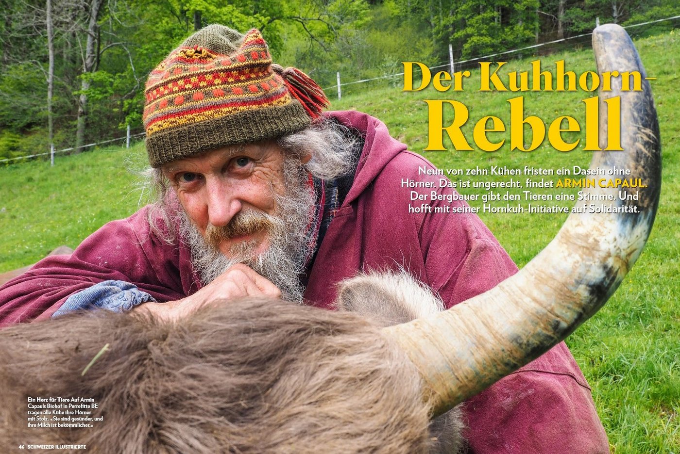 An Medienpräsenz fehlt es nicht, aber an Geld: Armin Capaul in einem der zahllosen Artikel über ihn. (Ausriss Schweizer Illustrierte)