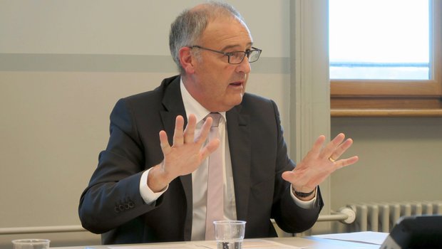 Guy Parmelin, Schweizer Landwirtschafts-Minister in der Defensive. (Bild: «die grüne» / Jürg Vollmer)