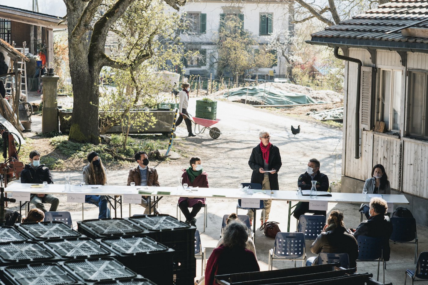 Neben Vertreterinnen und Vertretern der drei Verbände nahmen auch eine Biobäuerin und ein Bio-Gemüseproduzent an der Veranstaltung teil. 