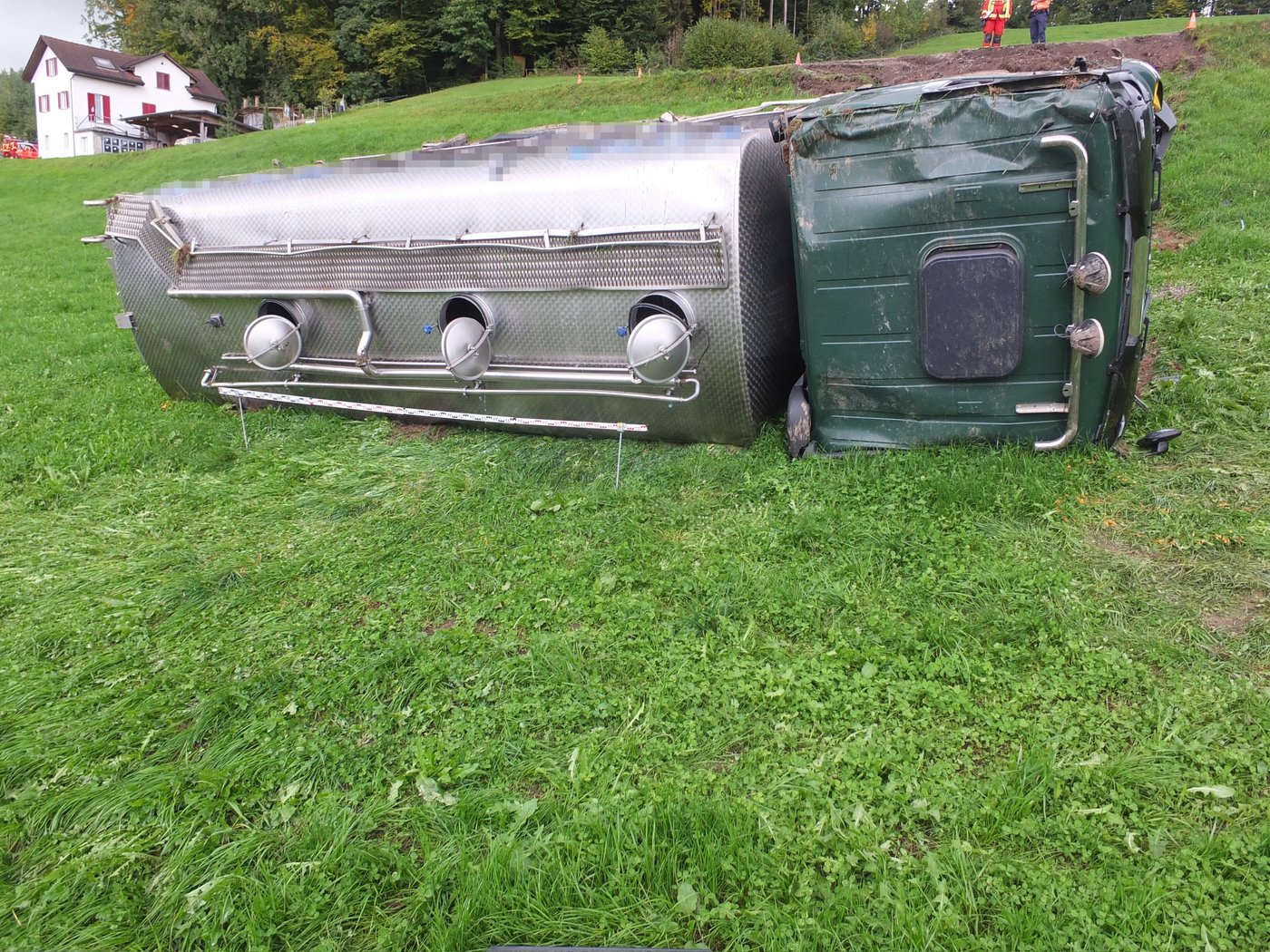 Der Lastwagen kam aus noch unbekannten Gründen von der Strasse ab. 