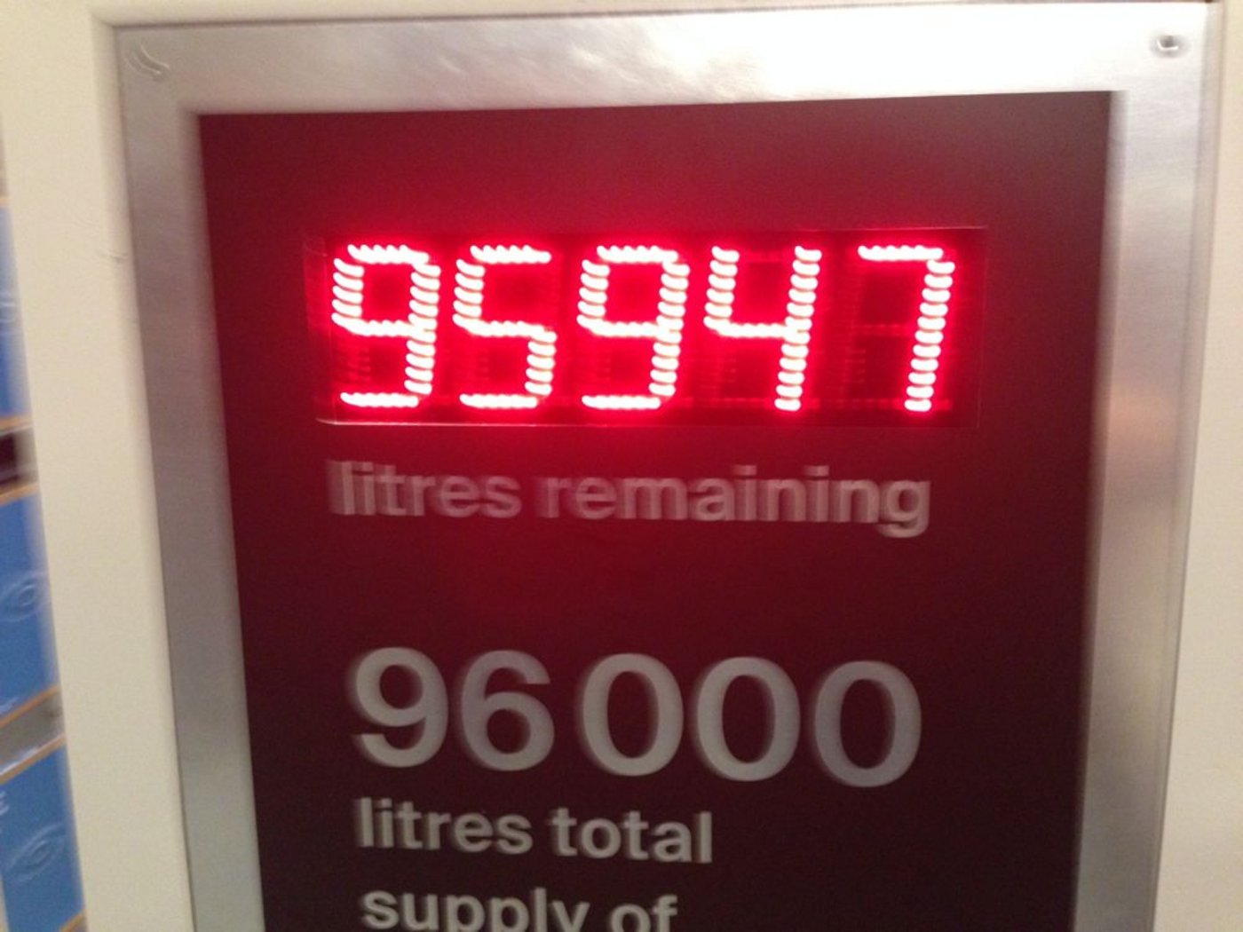 95'947 Liter Wasser sind noch verfügbar. 