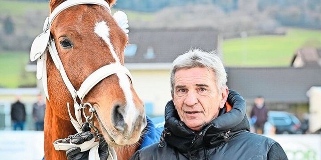 Der Hengstanwärter Érable  (Edoras / Never BW) im Besitz von Pierre Koller beeindruckte die Richter mit seinem Typ und Körperbau besonders.