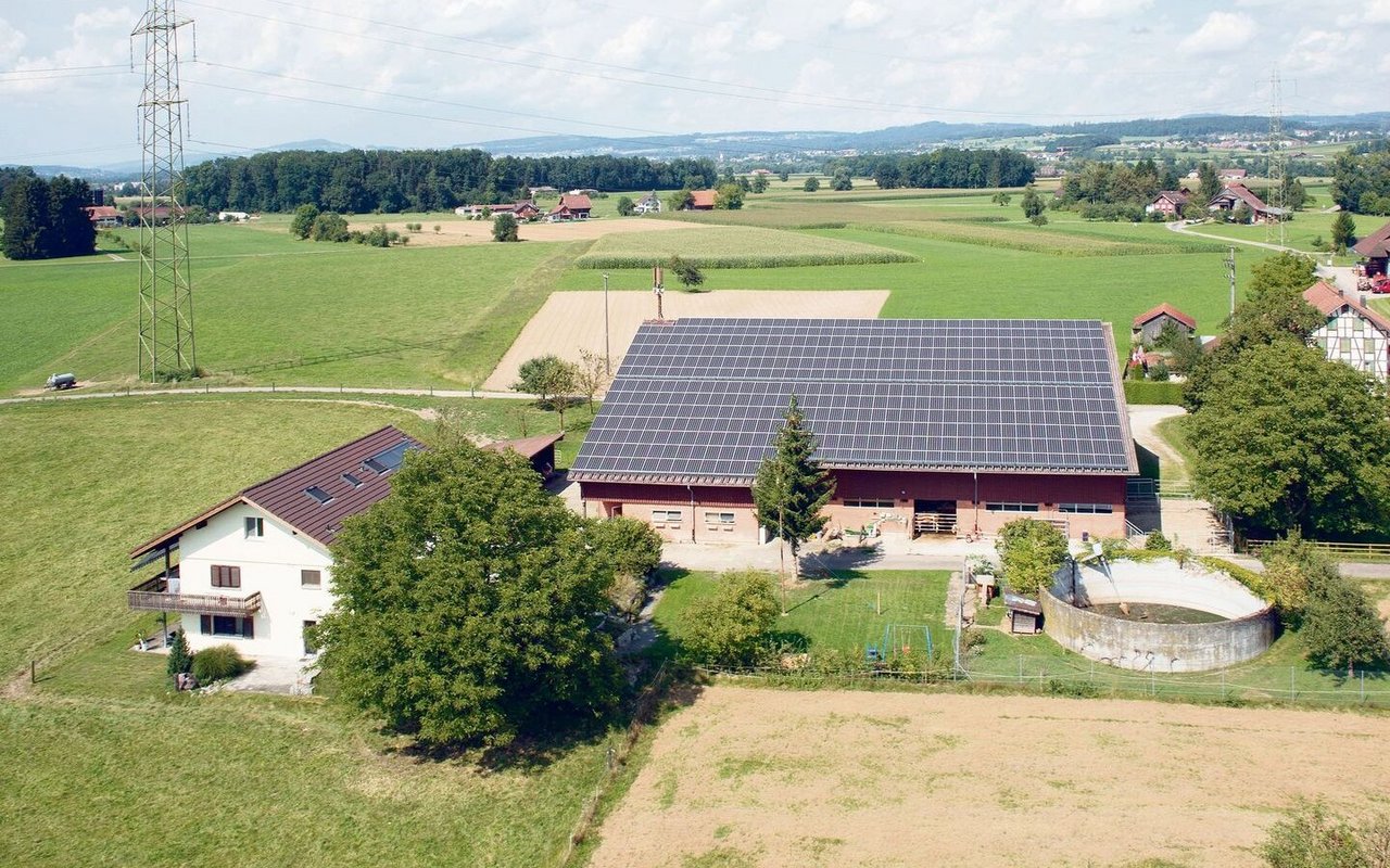 Der Bucherhof in Mühlau: Schon 2015 wurde die Scheune mit einer PV-Anlage auf dem Dach versehen, der Strom wird grösstenteils verkauft. 2022 folgte eine weitere Anlage auf dem Hausdach, vor allem für den Eigenverbrauch des Stromes. 