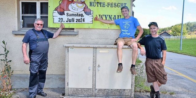 Sie ziehen am gleichen Stick (v. l. n. r.): René Deppeler, OK-Präsident «Munihüttefescht», Niklaus Widmer, Präsident IG Landwirtschaft Wynau, und deren Sekretär Hermann Häni.