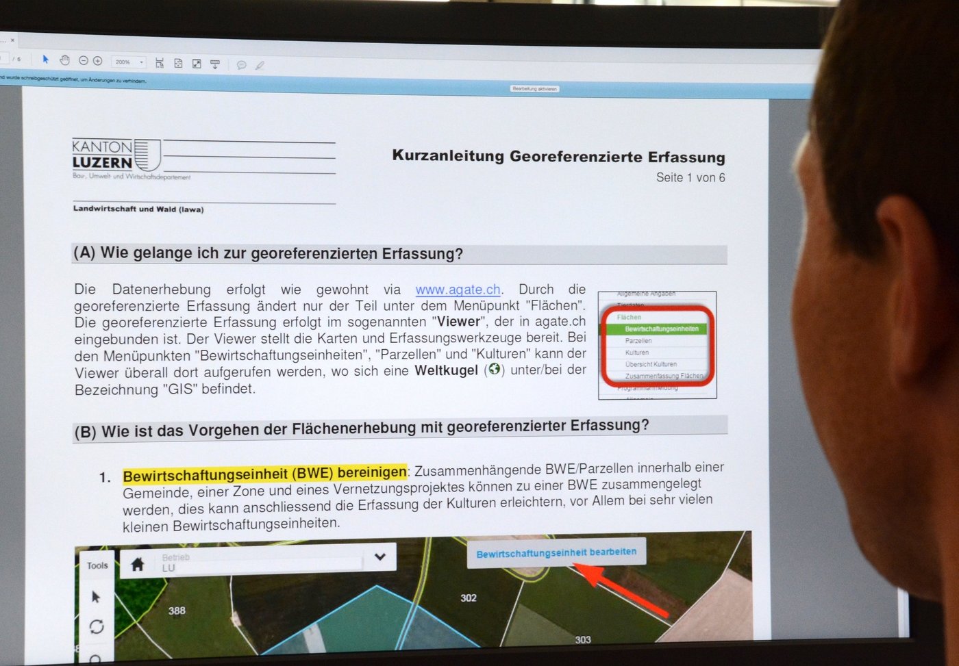 Für die georeferenzierte Erfassung der Flächen gibt es zwar viele Anleitungen und Unterstützung. Für vielseitige Betriebe mit vielen Kulturen ist der Aufwand aber nicht zu unterschätzen. (Bild Andrea Gysin)