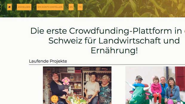 Die Plattform «Yes We Farm» will nur Projekte aus der Land- und Ernährungswirtschaft unterstützen. (Bild Screenshot)