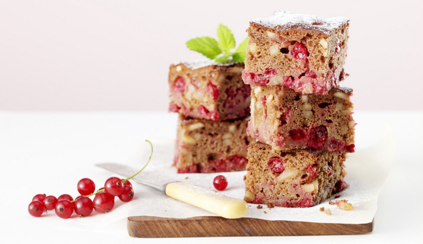 Johannisbeer-Brownies. (Schweizer Obstverband)