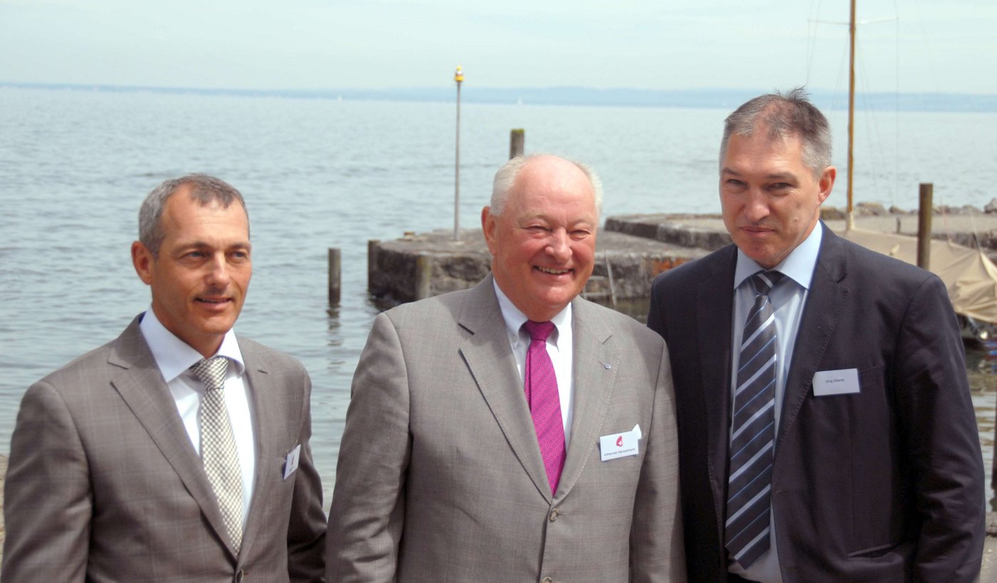 Links der abtretende Vizepräsident Jürg Spiess, in der Mitte Johannes Heinzelmann und Rechts Jörg Oberle, der für das kommende Jahr Vizepräsident sein wird.