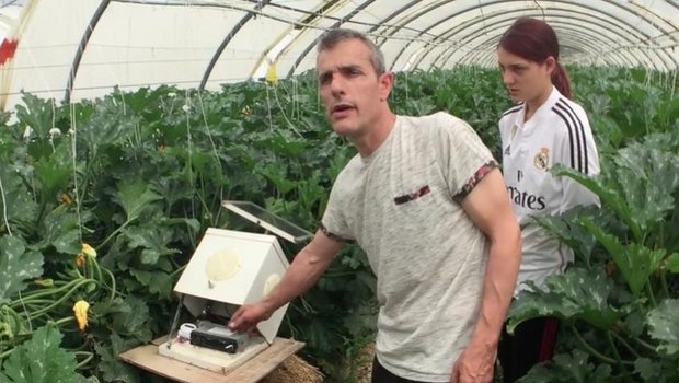 Mit diesen Lautsprechern mit Solarzelle befreien französische Bauern Pflanzen von Viren. (Screenshot Var-matin)