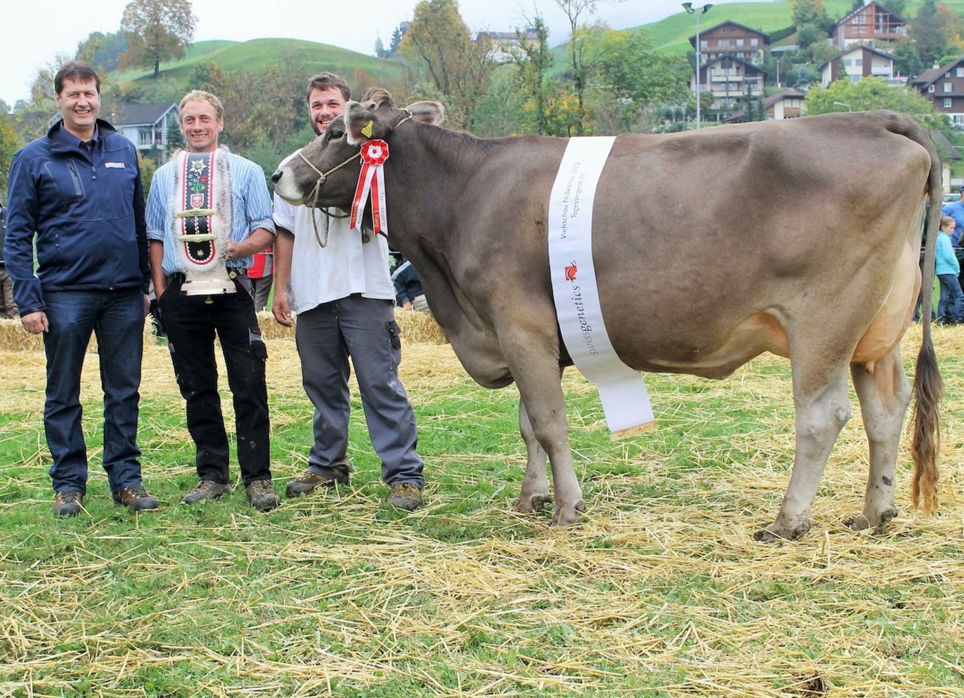 Mit Jessy von Marco Gabriel, Ennetbürgen wurde ein hoffnungsvolle Jungkuh Tagessiegerin BV.    (Bilder Reto Betschart)
