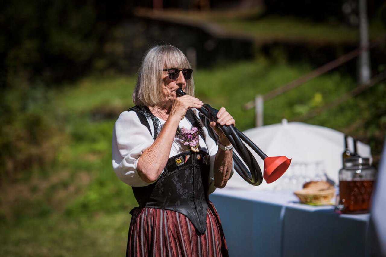 Die Alphornisten Anita Tobler interpretierte traditionelle Instrumente auch neu.