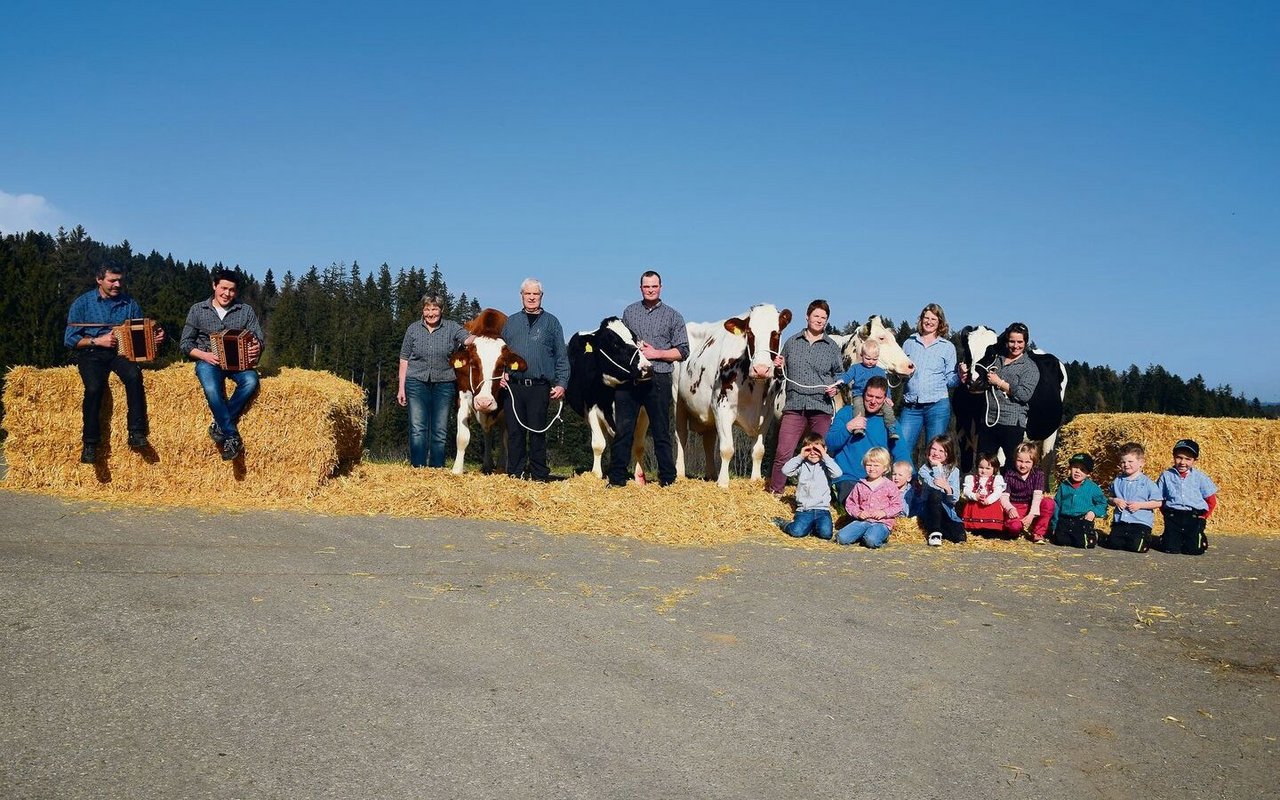 Ein eindrückliches Gruppenfoto: die fünf 100 000er-Kühe Mr Burns Wachtel, Mr Burns Whitney, Savard Walora, Blitz Zodessa und Blitz Zibona (v. l. n. r.).