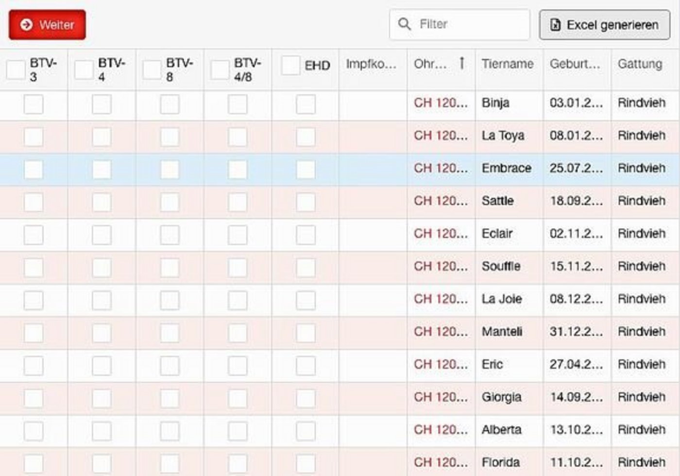 Das Erfassen der Impfungen auf der TVD ist gerade für Halter von grossen Beständen mit viel Aufwand verbunden. Es musste schnell gehen, wird daraus ersichtlich. 
