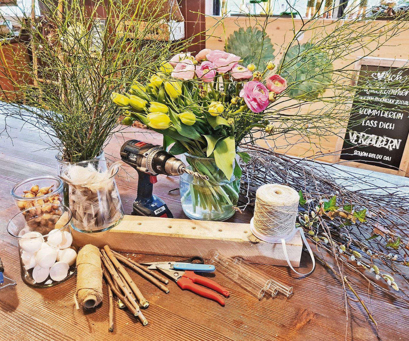 Einfache Materialien, die man zu Hause hat.