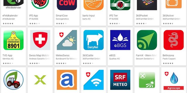 Landwirtschaftliche Apps im Google Play Store. (Bild Screenshot Google Play Store)