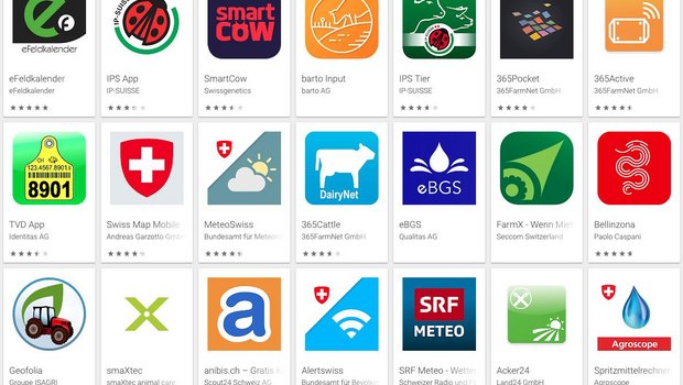Landwirtschaftliche Apps im Google Play Store. (Bild Screenshot Google Play Store)