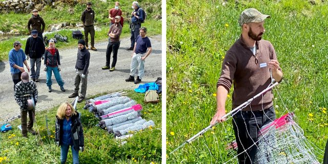 Die Teilnehmerinnen und Teilnehmer des Kurses erhielten vielfältige Einblicke, mit welchen Massnahmen Herden geschützt werden können. David Gerke ist Präsidenten von «Wolf Schweiz». (Bilder Susi Rothmund, Fundaziun Medias Rumantschas)) 