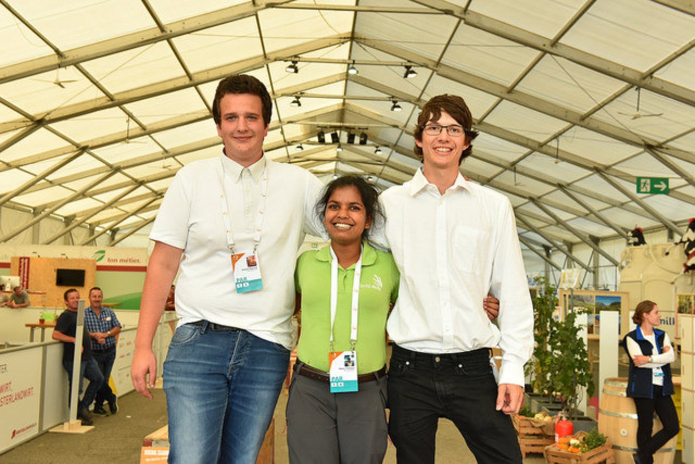 Postestplätze Weintechnologen (v.l.n.r.): Schweizer Meister Maxime Bagnoud, Manon Chesaux, Florian Bovet. 