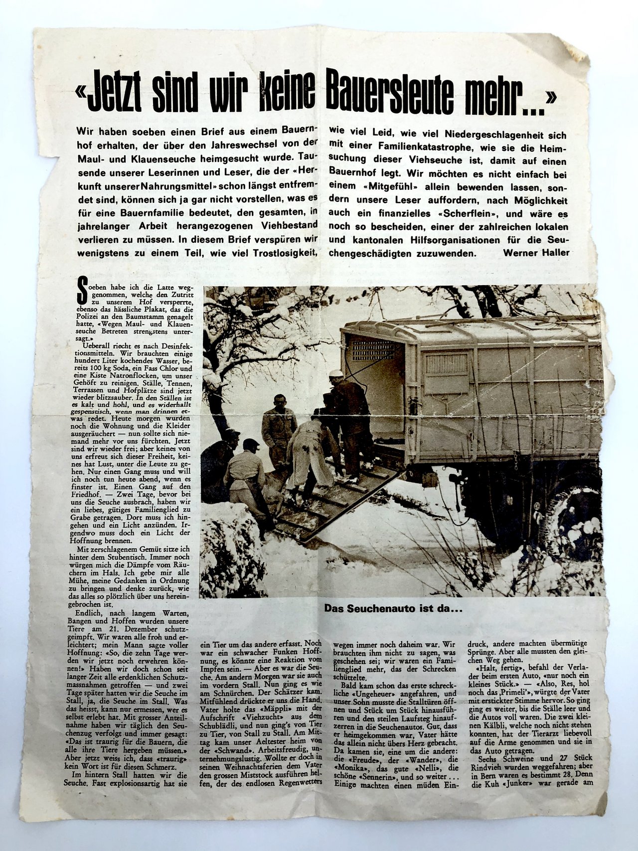 Zeitungsauszug «Gelbes Heft» von 1965. (Bild Greti Christen)