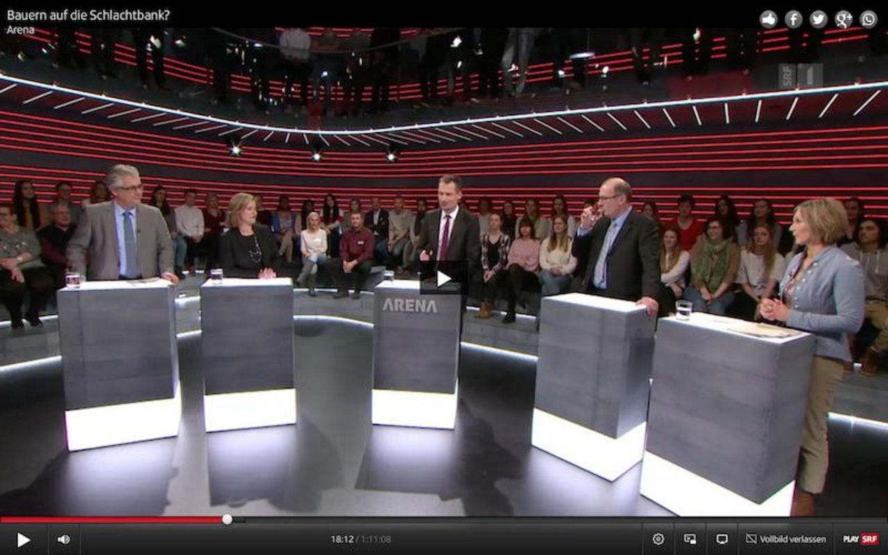 In der Sendung Arena zum Thema Freihandel ging es heiss zu und her. (Bild Printscreen SRF1)