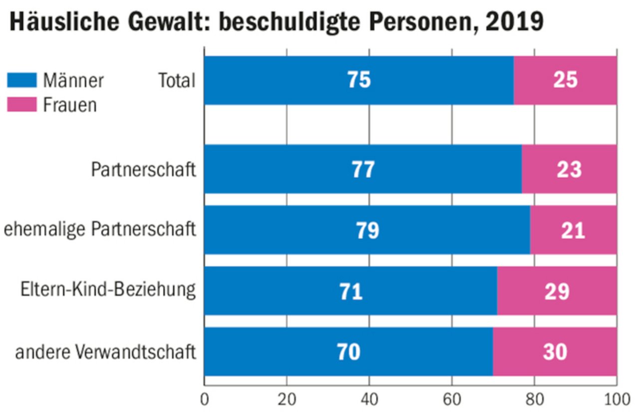 Zu häuslicher Gewalt kommt es nicht nur in der Partnerschaft, wie die Grafik zeigt.