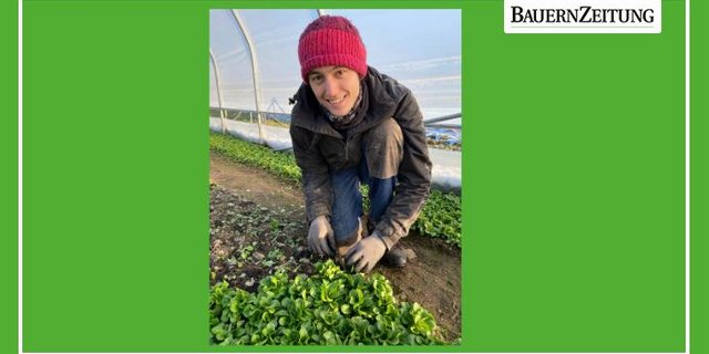 Bastian Hurni aus Bern befindet sich im 2. Lehrjahr bei Hannes Moser und Katrin Portmann auf dem Biohof Trimstein BE. (Bild Bastian Hurni)