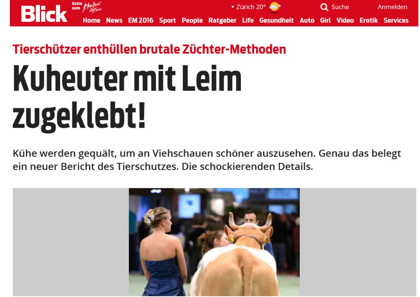 Die Story noch etwas emotionaler aufgemacht im "Blick".