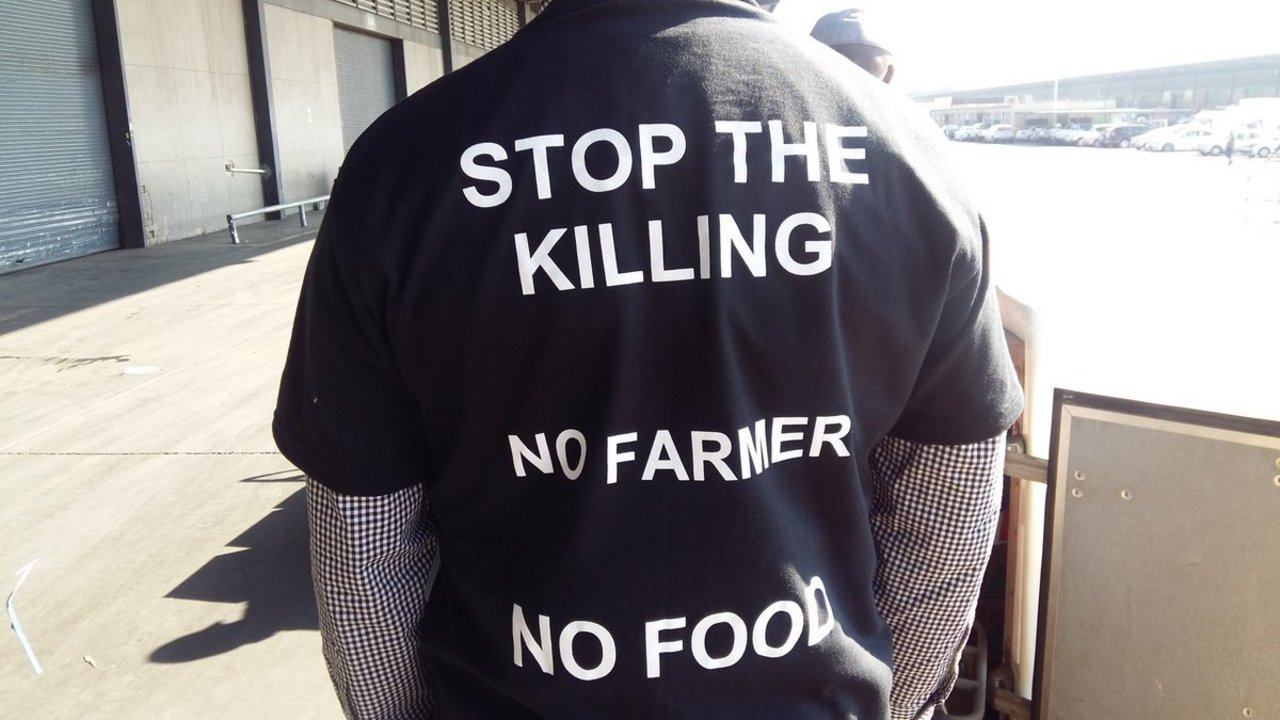 Demonstrant am "Schwarzen Montag" vergangene Woche im Markt von Johannesburg. (Bild Farmers Weekly / Sindira Chetty)