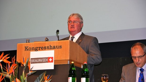 Die Schweiz sei das Mutterland der Viehschauen, sagte Präsident Markus Zemp anlässlich der Delegierten versammlung von Braunvieh Schweiz. (Bild: Anton Haas)
