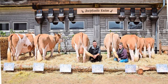 Christian und Laura Wüthrich freuen sich über ihre erste Zuchtfamilienschau.