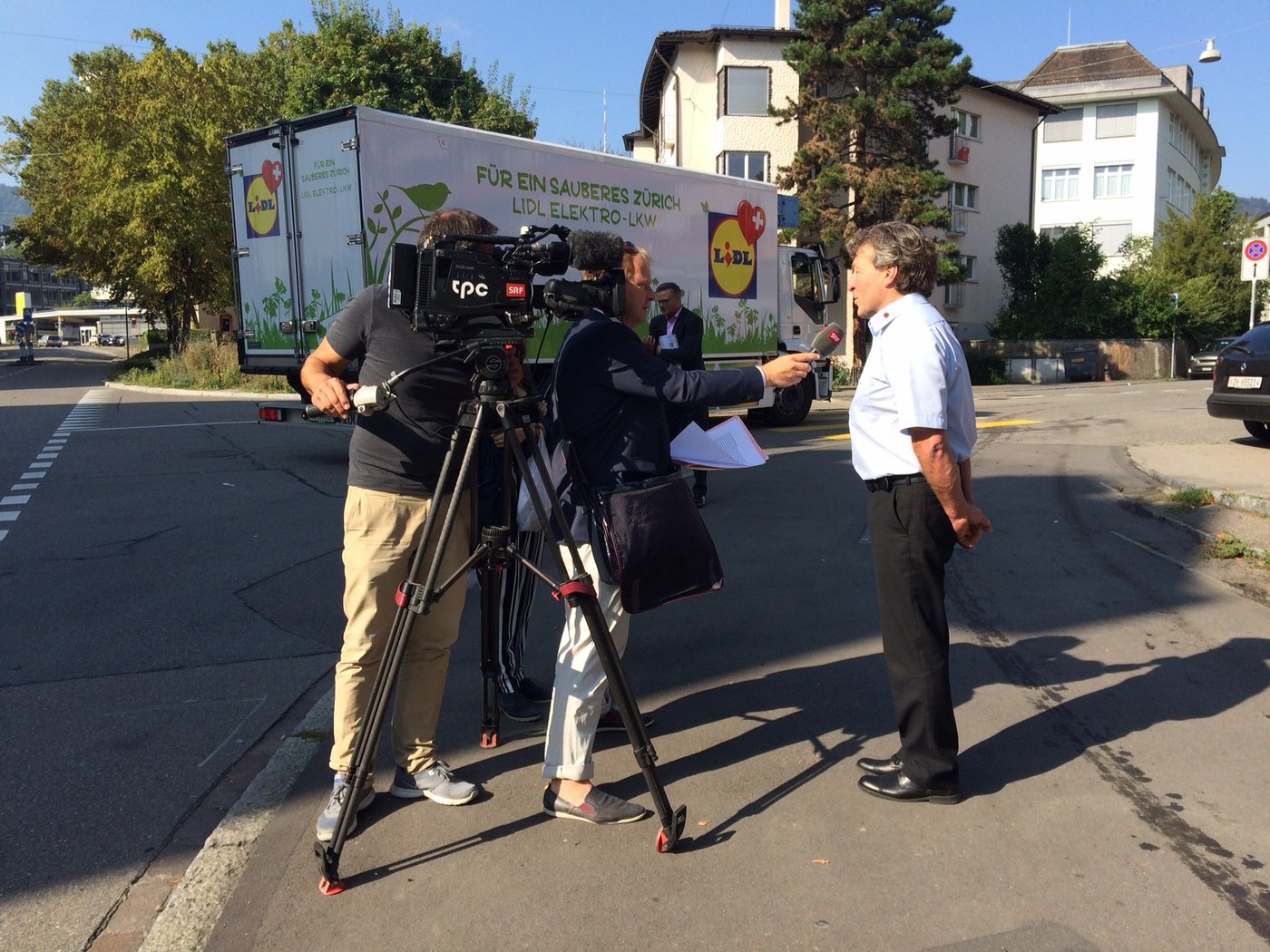 Grosses Medieninteresse: Andreas Stalder im Interview mit der Tagesschau von SRF. (Bild akr)