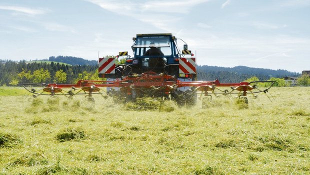 Je länger das Heu oder Emd auf dem Feld getrocknet werden muss, desto stärker sinkt die Qualität des Raufutters.(Bild Andrea Gysin)