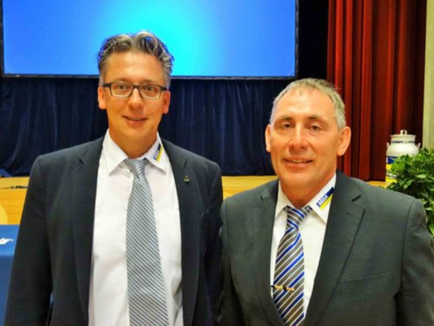 Miba-Geschäftsführer Christophe Eggenschwiler (links) und Präsident Daniel Schreiber. (Bild Markus Rediger)