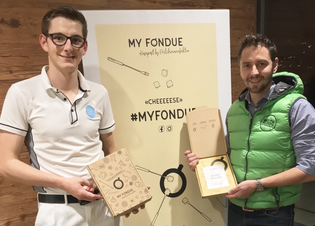 Rene Schönbächler und Michael Mani von der Milchmanufaktur lancieren MyFondue (Bild zVg)