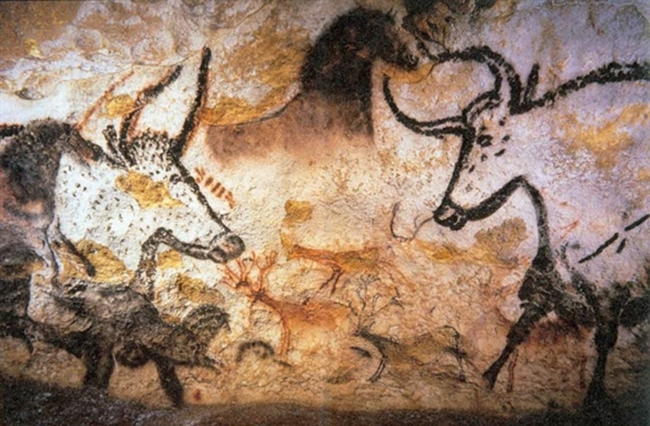  Bild 1 Diese Höhlenmalerei aus Lascaux (Frankreich) zeigt verschiedene Tiere. (Bild Prof Saxx) 