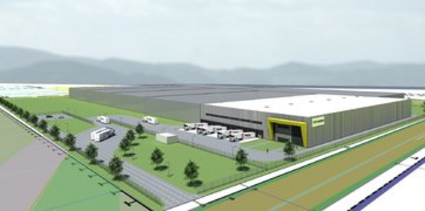 Das geplante Logistikzentrum in Lahr. Heute begannen die Bauarbeiten. (Bild zvg)