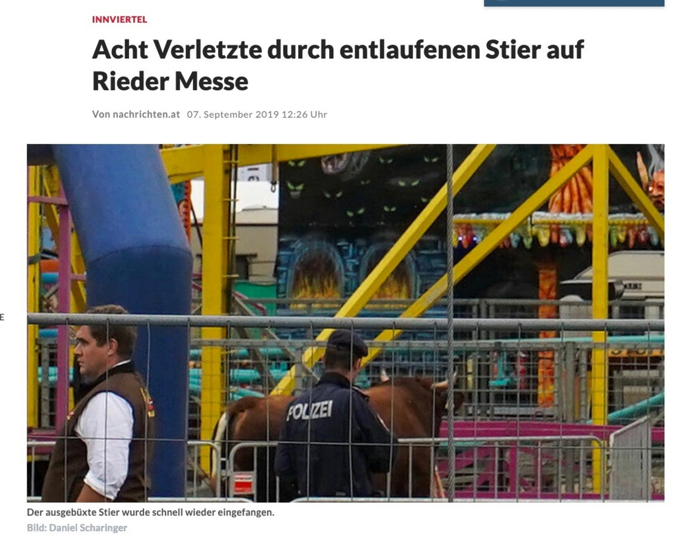So berichtet "Nachrichten.at" über den Vorfall. (Bild Screenshot) 