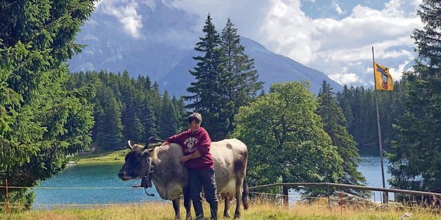 Barbara Schilter verarbeitet bei der Sennhütte die Milch von 17 Kühen. Sie betreut nicht nur Tiere, sondern bewirtet auch Gäste. Ihr Tag beginnt morgens um fünf und endet abends mit dem Alpsegen.	