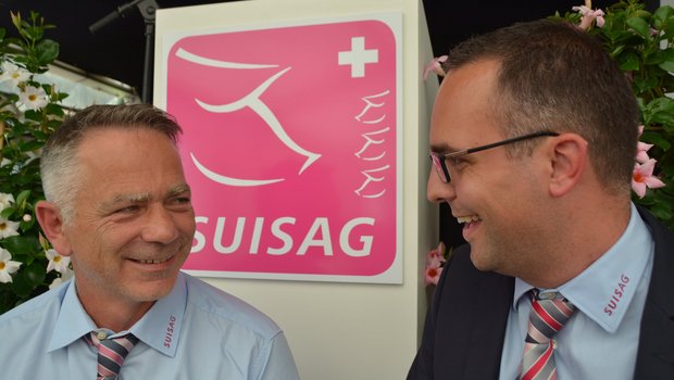 Haben gut lachen, die Suisag ist auf Kurs: Präsident Jürg Barmettler (links) und Geschäftsführer Matteo Aepli nach der 21. Generalversammlung. (Bild aem)