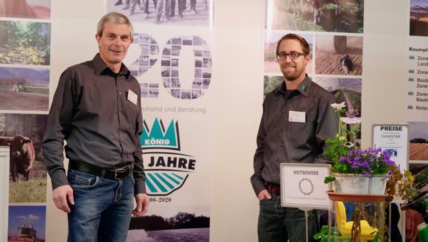 Die König Treuhand AG aus Iffwil feiert das 20-jährige Jubiläum. Andreas König (l) und Marcel Räz. Bild: Martina Rüegger