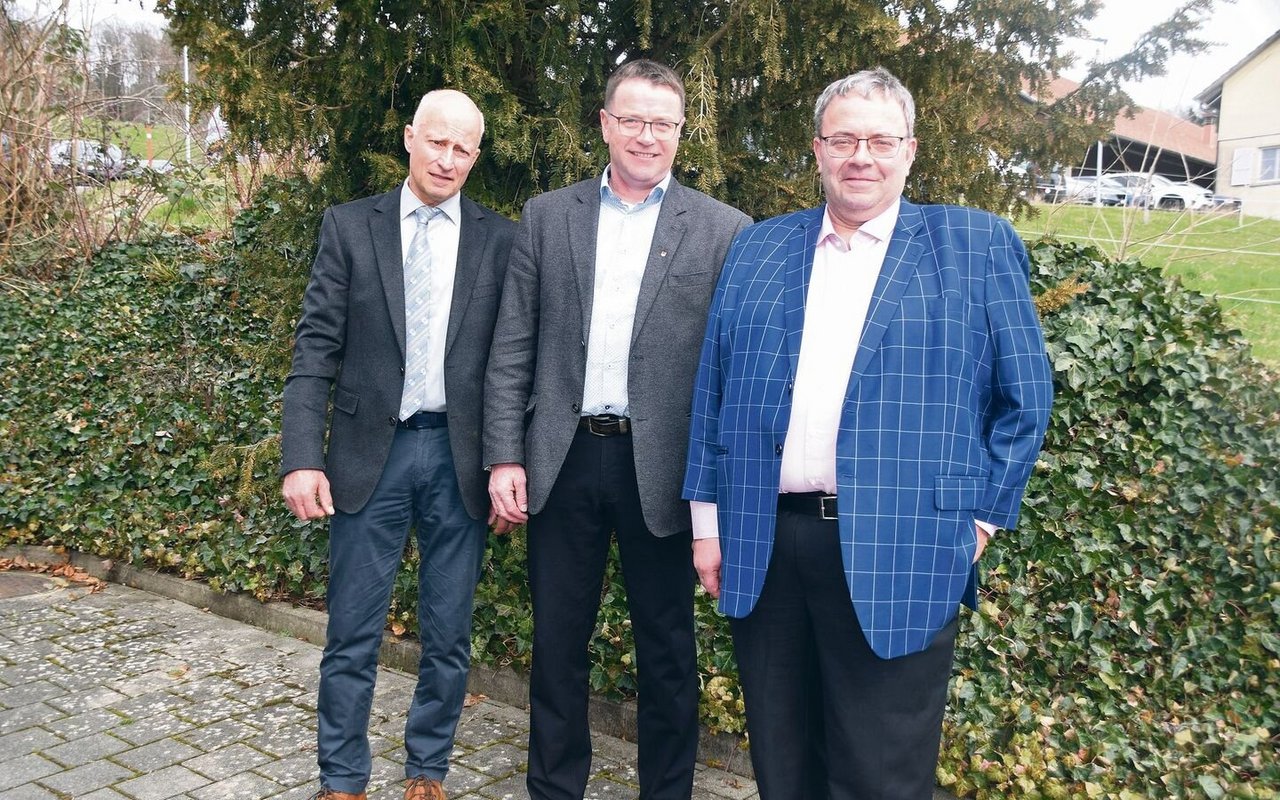 Er geht als Präsident: Andreas Vögtli, hier mit Geschäftsführer Edgar Kupper und seinem Nachfolger Robert Dreier (v. l.). 