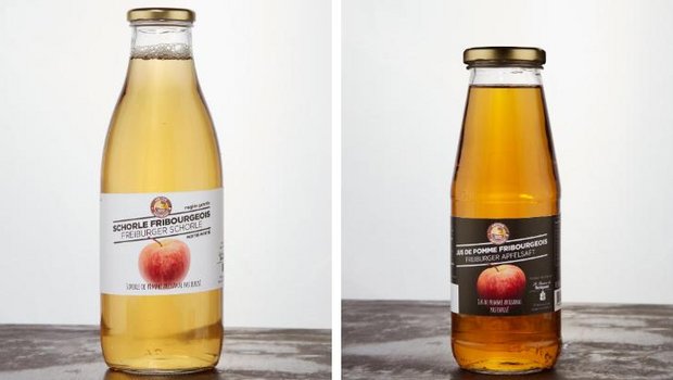 Den Apfelsaft kann man im Original wie auch als Schorle (Wasser und Saft gemischt) kaufen. (Bild Terroir Fribourg)