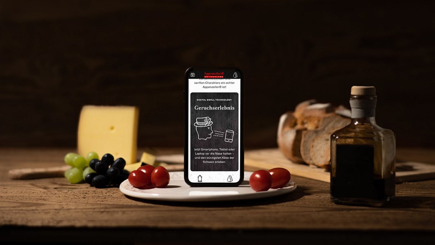Um den Duft digital zu entdecken müsse man nur den gewünschten Käse auf der Sortimentsseite auswählen und die Funktion «Geruch-Simulator starten» anklicken. (Bild Appenzeller)