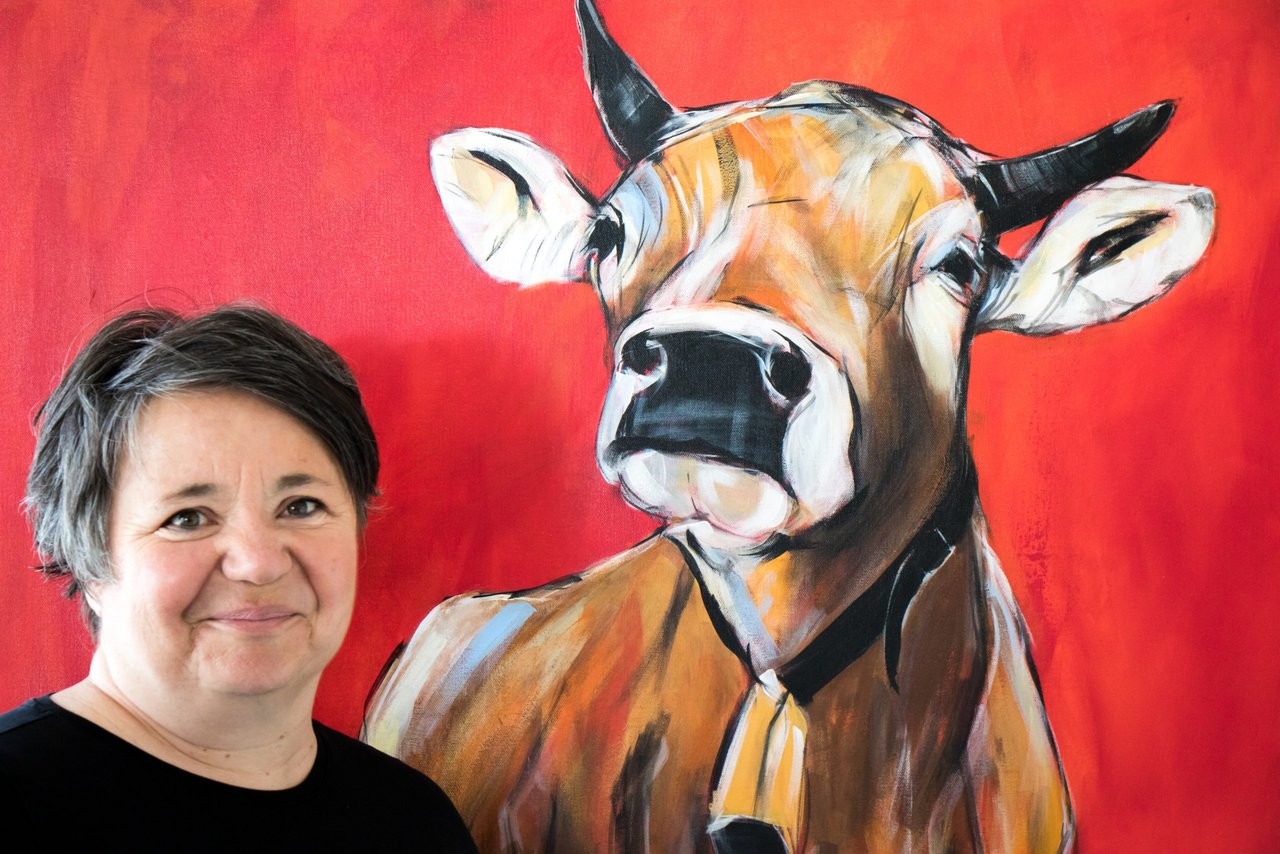 Bauernhoftiere faszinieren die Malerin Anita Collenberg. Sie hält sie gerne auf der Leinwand fest. (Bilder: Von der Künstlerin zur Verfügung gestellt)