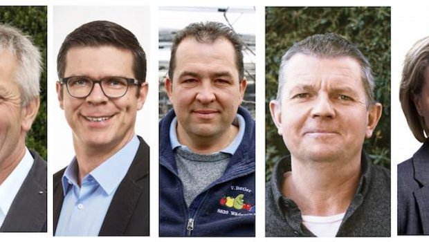 Der neue SOV-Vorstand (v. l. n. r.): Jürg Hess, Michael Artho, Vinz Bütler, Adrian Seeholzer und Simone de Montmollin. (Bilder zVg)